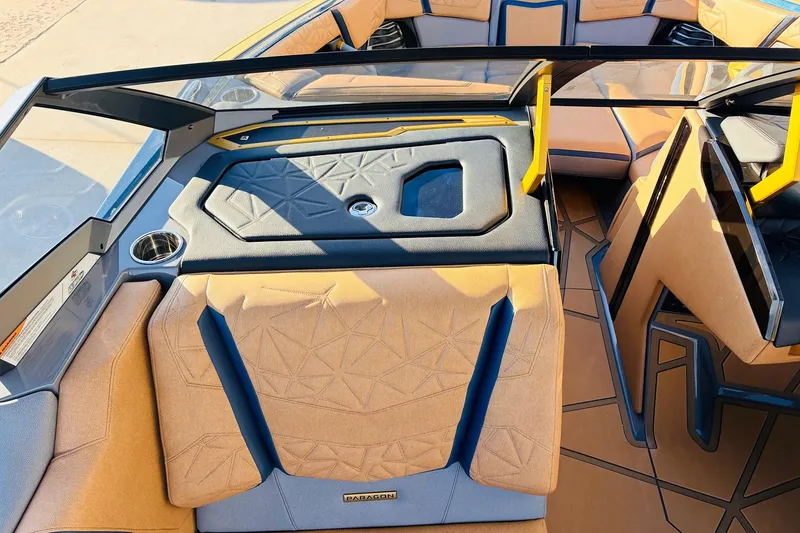 Slide: The Image of 2026 Nautique Super Air Nautique G25 Paragon interior with luxurious seating and modern design. - 38