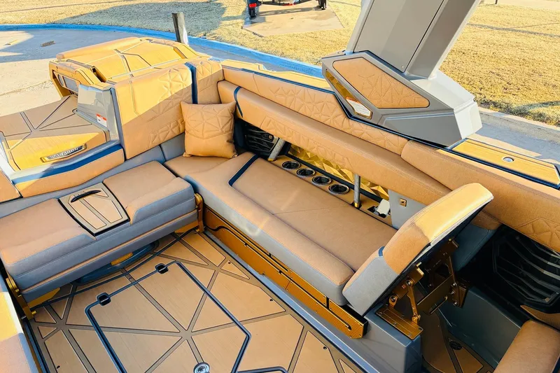 Slide: The Image of Luxurious interior of 2026 Nautique Super Air Nautique G25 Paragon boat. - 46