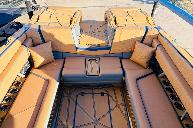 Slide: The Image of Luxurious interior of 2026 Nautique Super Air Nautique G25 Paragon boat. - 49
