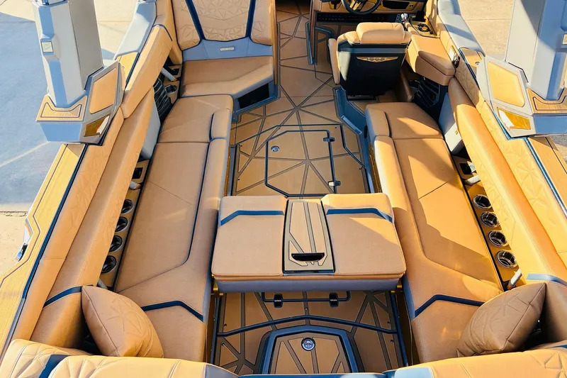 Slide: The Image of Luxurious interior of 2026 Nautique Super Air Nautique G25 Paragon boat. - 51