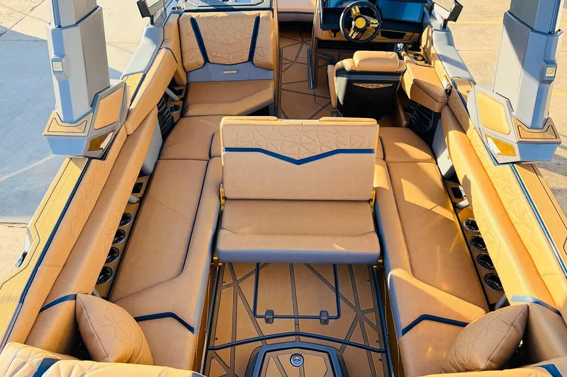Slide: The Image of 2026 Nautique Super Air Nautique G25 Paragon interior with luxurious seating and modern design. - 55