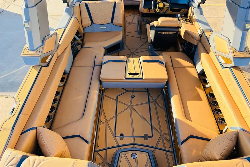 Slide: The Image of Luxurious interior of 2026 Nautique Super Air Nautique G25 Paragon boat. - 57