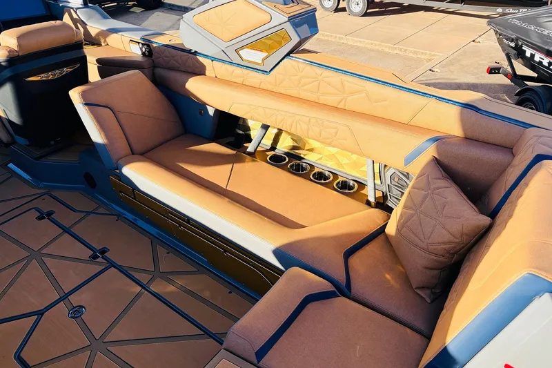 Slide: The Image of Luxurious interior of 2026 Nautique Super Air Nautique G25 Paragon boat. - 64