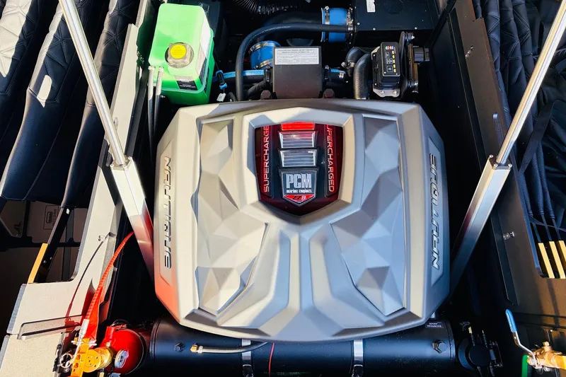 Slide: The Image of 2026 Nautique Super Air Nautique G25 Paragon engine, showcasing PCM supercharged power. - 90