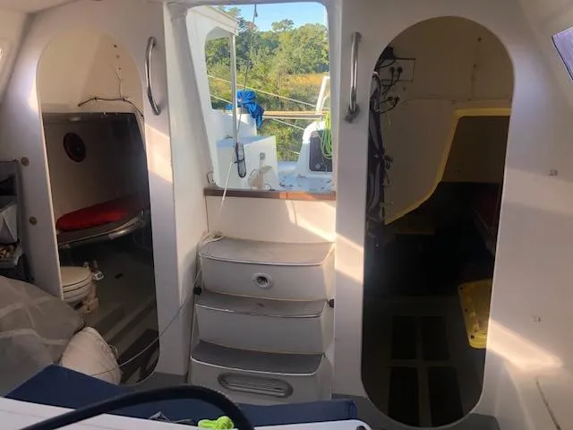 Slide: The Image of Interior of a 2007 Akilaria MK1 yacht with sleeping berths. - 8