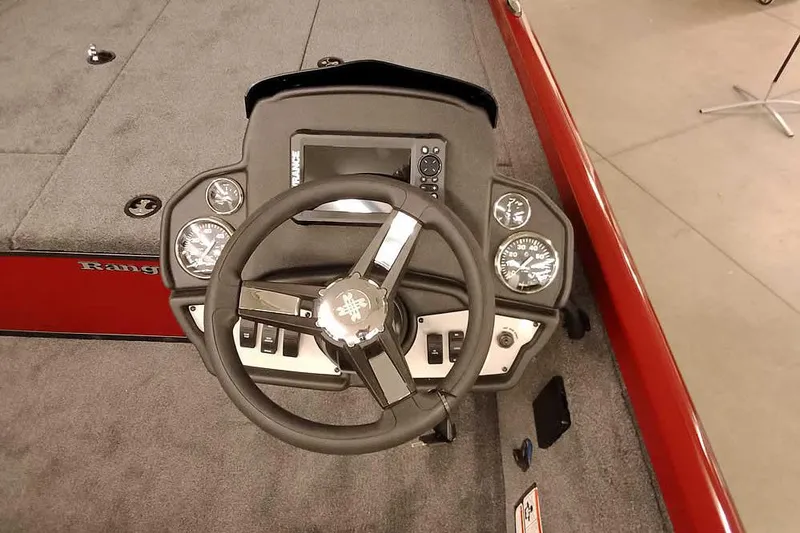 Slide: The Image of Steering console of 2026 Ranger RT188 boat with gauges and controls. - 20