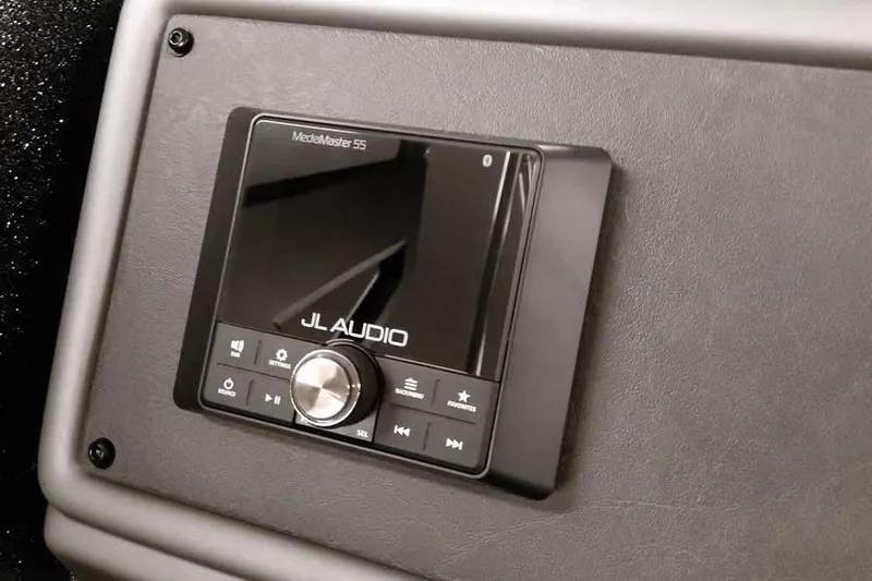 Slide: The Image of JL Audio MediaMaster display in 2026 Ranger 2050MS Reata boat interior. - 26