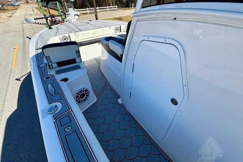 Slide: The Image of 2024 Tidewater 3100 Carolina Bay boat interior with sleek design and modern features. - 13