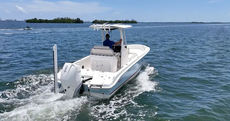 Slide: The Image of Boston Whaler 250 Dauntless 2022 on open water. - 3