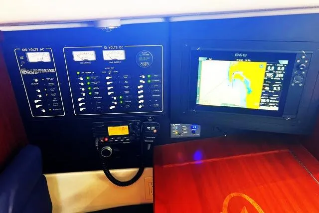 Slide: The Image of Control panel and navigation system in 2015 Blue Jacket 40 sailboat. - 16