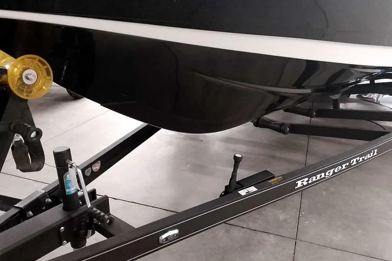 Slide: The Image of 2026 Ranger 620FS Cup-Equipped boat on Ranger Trail trailer in showroom. - 5