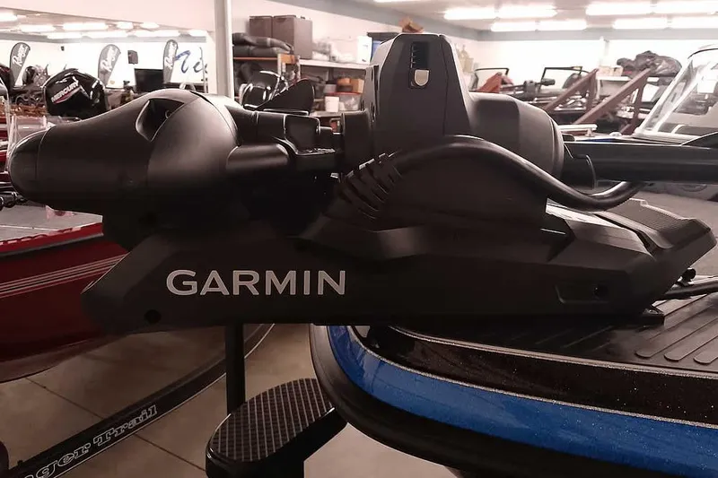 Slide: The Image of Garmin marine equipment on 2026 Ranger 620FS Cup-Equipped boat in showroom. - 6
