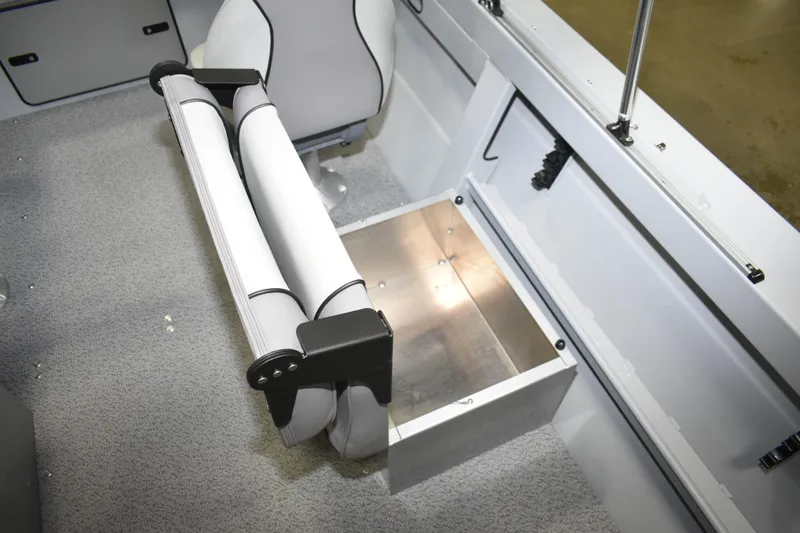 Slide: The Image of 2026 KingFisher 16 Falcon boat with Mercury engine in showroom. - 17