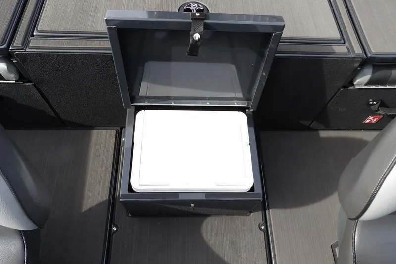 Slide: The Image of Open storage compartment in 2026 Lund 1975 Renegade boat, featuring sleek interior design. - 15