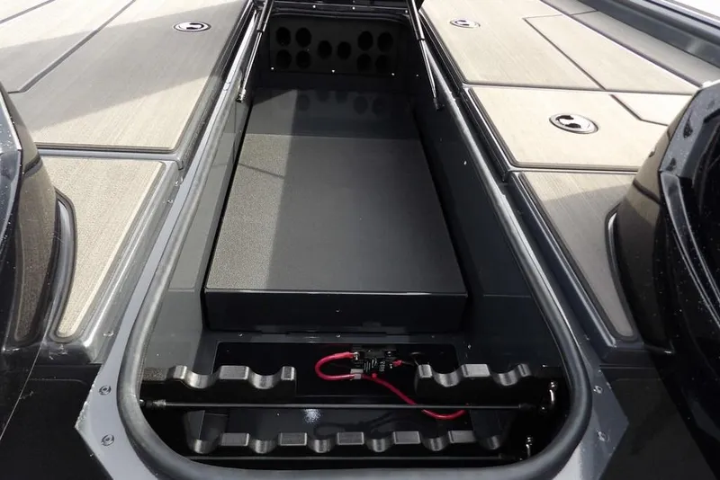 Slide: The Image of Interior view of 2026 Lund 1975 Renegade boat storage compartment. - 24