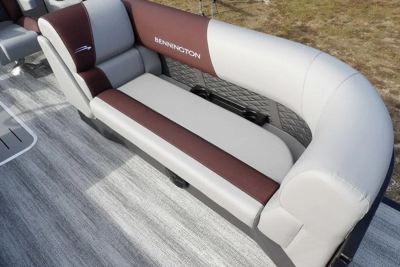 Slide: The Image of 2026 Bennington S 22 SSR pontoon boat with sleek seating and modern design. - 11