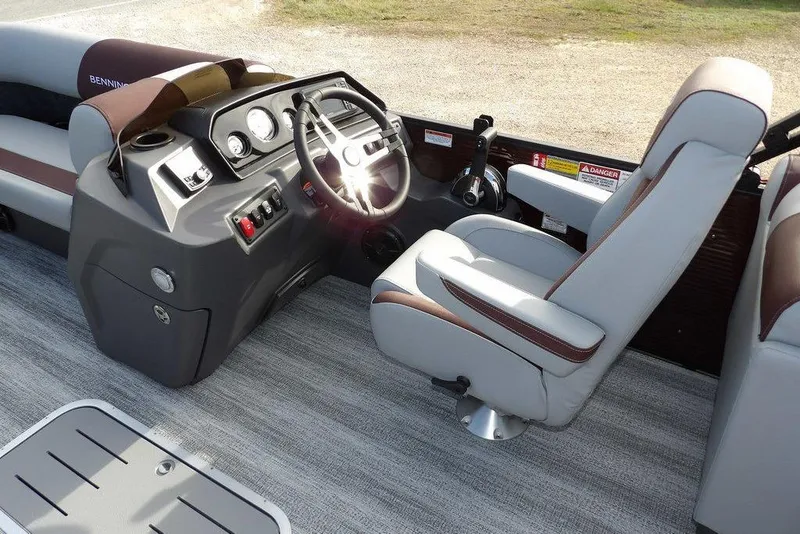 Slide: The Image of 2026 Bennington S 22 SSR boat interior with plush seating and elegant design. - 13