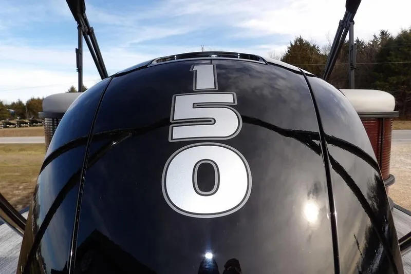 Slide: The Image of Close-up of 2026 Bennington S 22 SSR boat engine with '150' decal. - 34