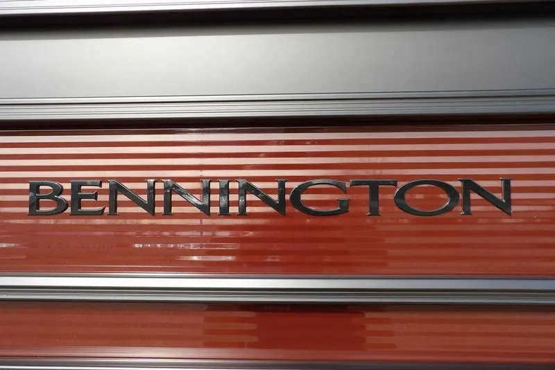 Slide: The Image of Bennington S 22 SSR 2026 logo on red background, sleek and modern design. - 39