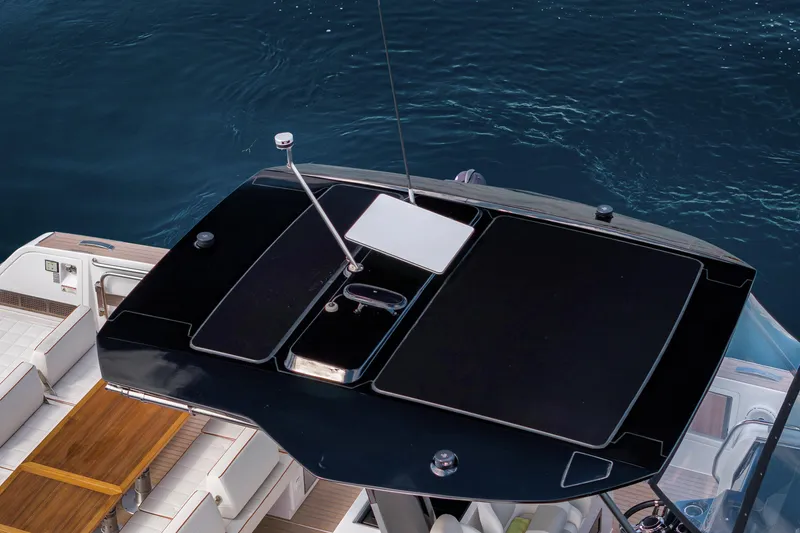 Slide: The Image of 2023 Pardo Yachts P43 with sleek deck design and modern amenities. - 8