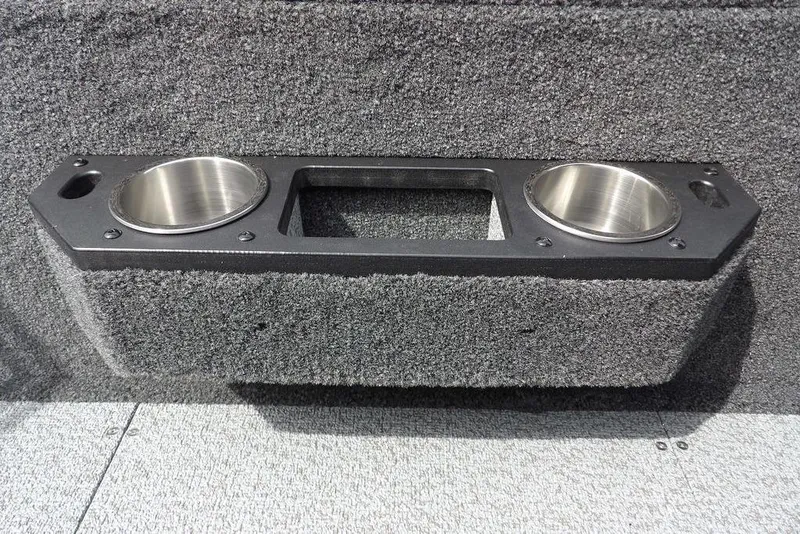 Slide: The Image of Crestliner 1850 Fish Hawk Tiller 2025 boat cup holders and storage compartment. - 16
