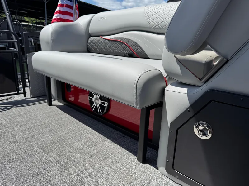 Slide: The Image of Luxury seating on 2026 JC SportToon 24 TT DSL pontoon boat with stylish design. - 21
