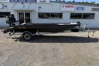 The Image of 2026 Gator Tail 1854 Extreme boat on trailer outside dealership. - 1