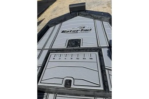 Slide: The Image of 2026 Gator Tail 1854 Extreme boat deck with measurement markings. - 5