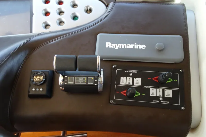 Slide: The Image of Luxurious interior of 2010 Azimut 100 Leonardo yacht with modern kitchen and plush seating. - 26