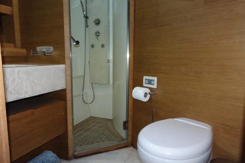 Slide: The Image of Luxurious bedroom interior on 2010 Azimut 100 Leonardo yacht with elegant decor. - 40