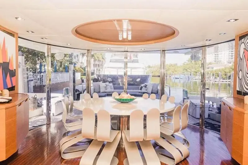 Slide: The Image of Luxurious 2010 Azimut 100 Leonardo yacht interior with ocean view and modern helm. - 5