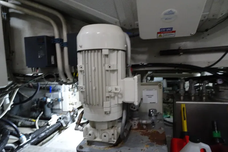 Slide: The Image of Luxurious interior of 2010 Azimut 100 Leonardo yacht with TV and marine artwork. - 53