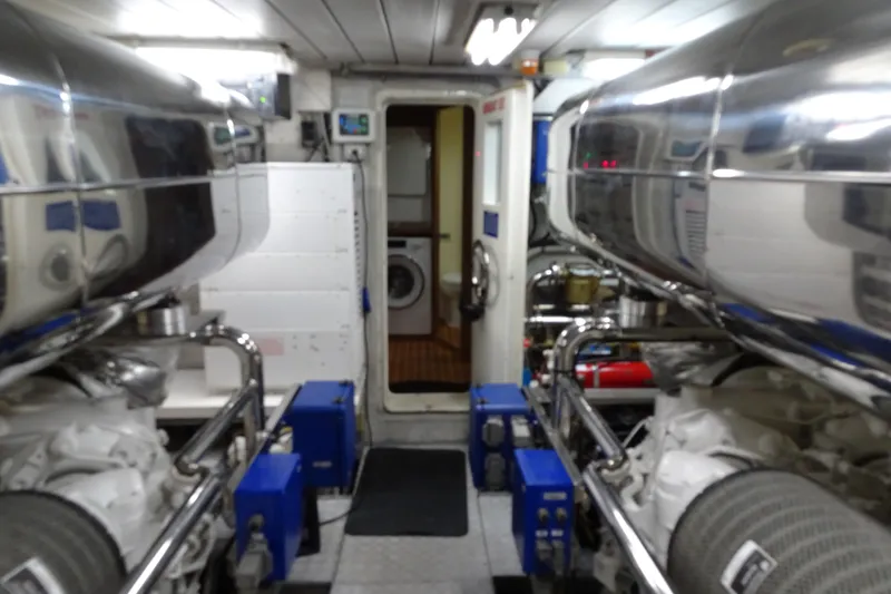 Slide: The Image of Control panel on 2010 Azimut 100 Leonardo yacht, featuring emergency stop and operational buttons. - 72