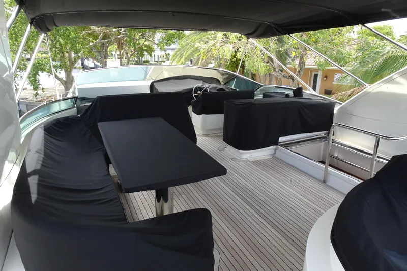 Slide: The Image of Deck of 2010 Azimut 100 Leonardo yacht with covered equipment. - 86