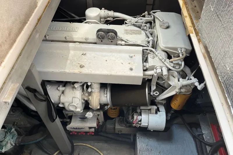 Slide: The Image of Engine compartment of a 1997 Sea Ray 420 Aft Cabin boat. - 55
