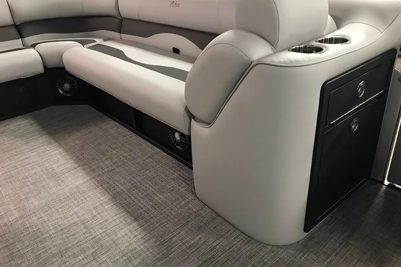 Slide: The Image of Luxurious interior of 2026 JC NEPTOON SPORT 21TT pontoon boat with plush seating. - 26
