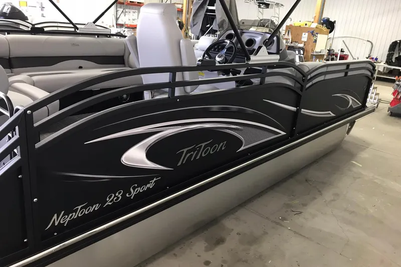 Slide: The Image of 2026 JC NEPTOON SPORT 21TT pontoon boat with sleek design and comfortable seating. - 3