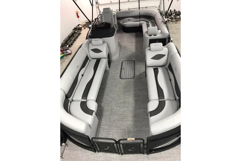 Slide: The Image of 2026 JC NEPTOON SPORT 21TT pontoon boat interior with spacious seating and modern design. - 10
