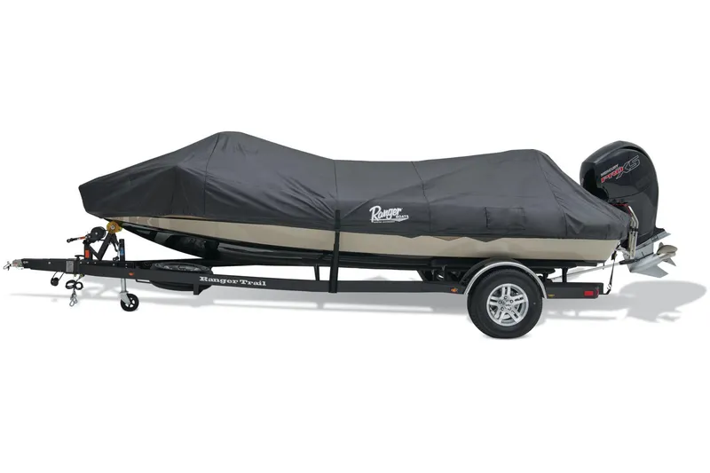 Slide: The Image of Manufacturer Provided Image: 2026 Ranger Z185 boat covered on trailer, side view. - 13