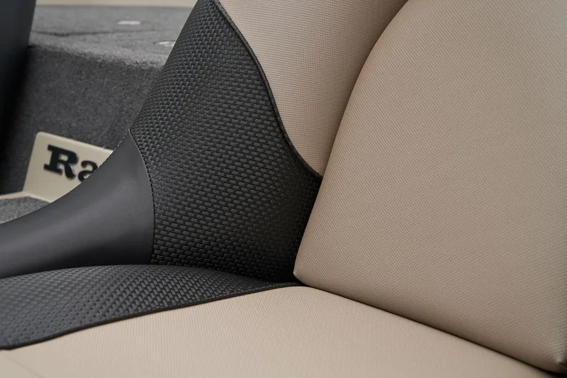 Slide: The Image of Manufacturer Provided Image: 2026 Ranger Z185 boat seat with textured black and beige upholstery. - 45