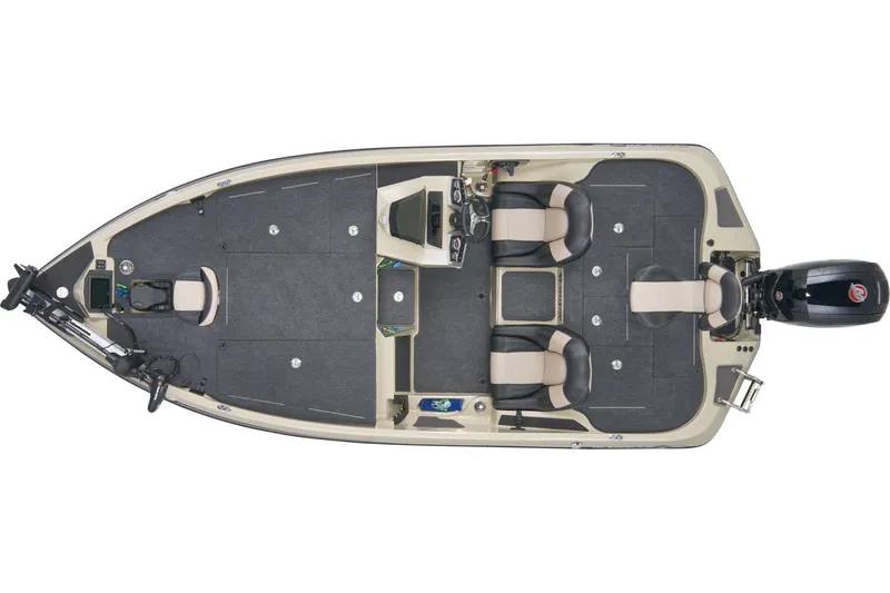 Slide: The Image of Manufacturer Provided Image: 2026 Ranger Z185 fishing boat interior, top view, featuring seating and control console. - 5
