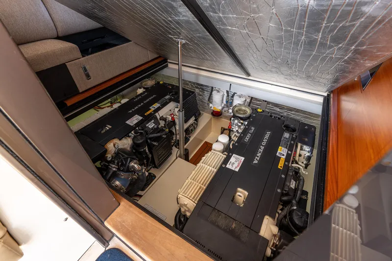 Slide: The Image of Engine room of 2016 Palm Beach Motor Yachts PB50 with Volvo Penta engines. - 69