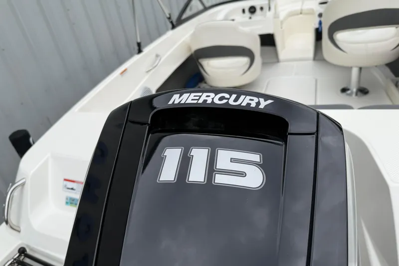 Slide: The Image of 2022 Bayliner 170 Bowrider with Mercury 115 engine, featuring sleek interior design. - 8