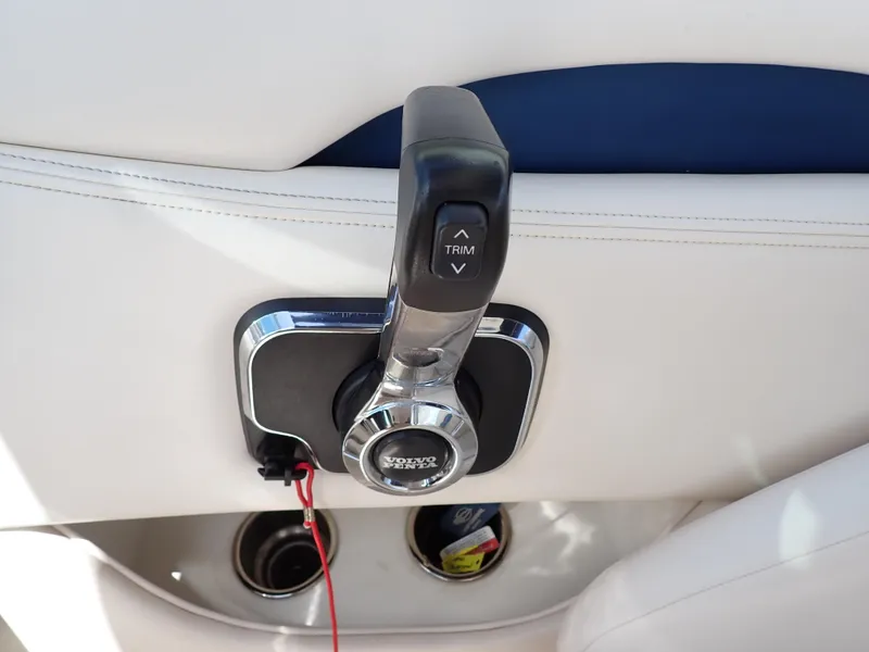 Slide: The Image of Throttle control lever on 2011 Chaparral 287 SSX boat interior. - 17