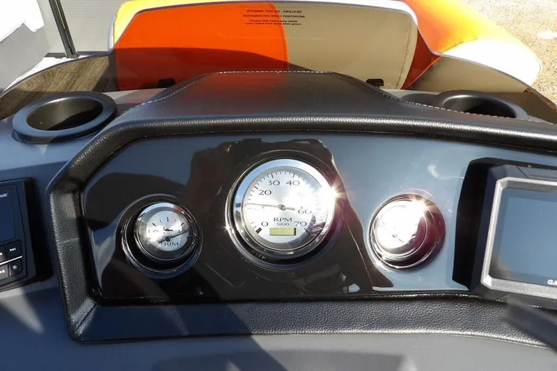 Slide: The Image of Dashboard of 2026 Bennington 22 SSR boat with gauges and controls. - 23