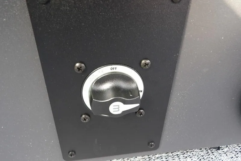 Slide: The Image of Battery switch on 2026 Bennington 22 SSR boat, showing off position. - 30