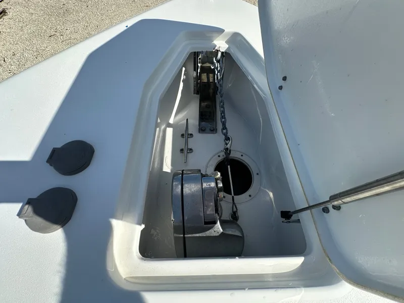 Slide: The Image of Anchor locker of a 2021 Sea Hunt Gamefish 27 boat. - 20