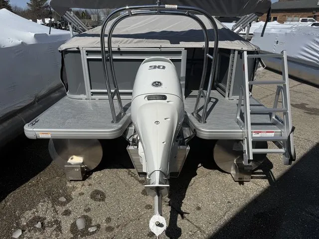 Slide: The Image of 2026 Sweetwater SW2086CPSE pontoon boat with outboard motor. - 10