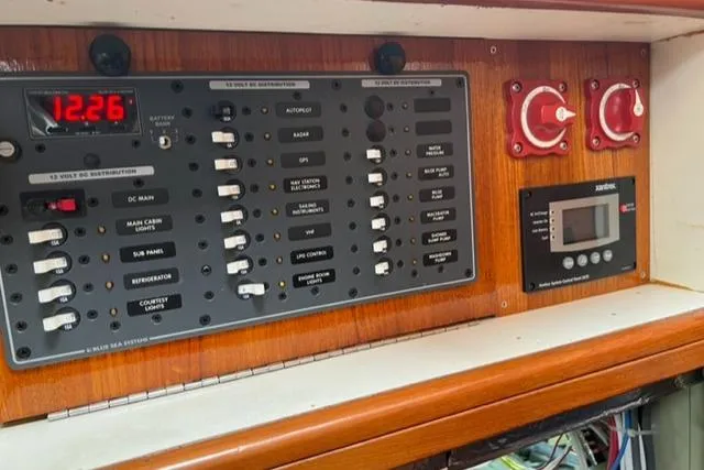 Slide: The Image of Control panel of Fuji 45 MK II Ketch, 1977 model. - 13