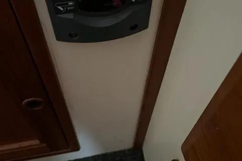 Slide: The Image of Interior of a 1977 Fuji 45 MK II Ketch with wooden furnishings. - 20